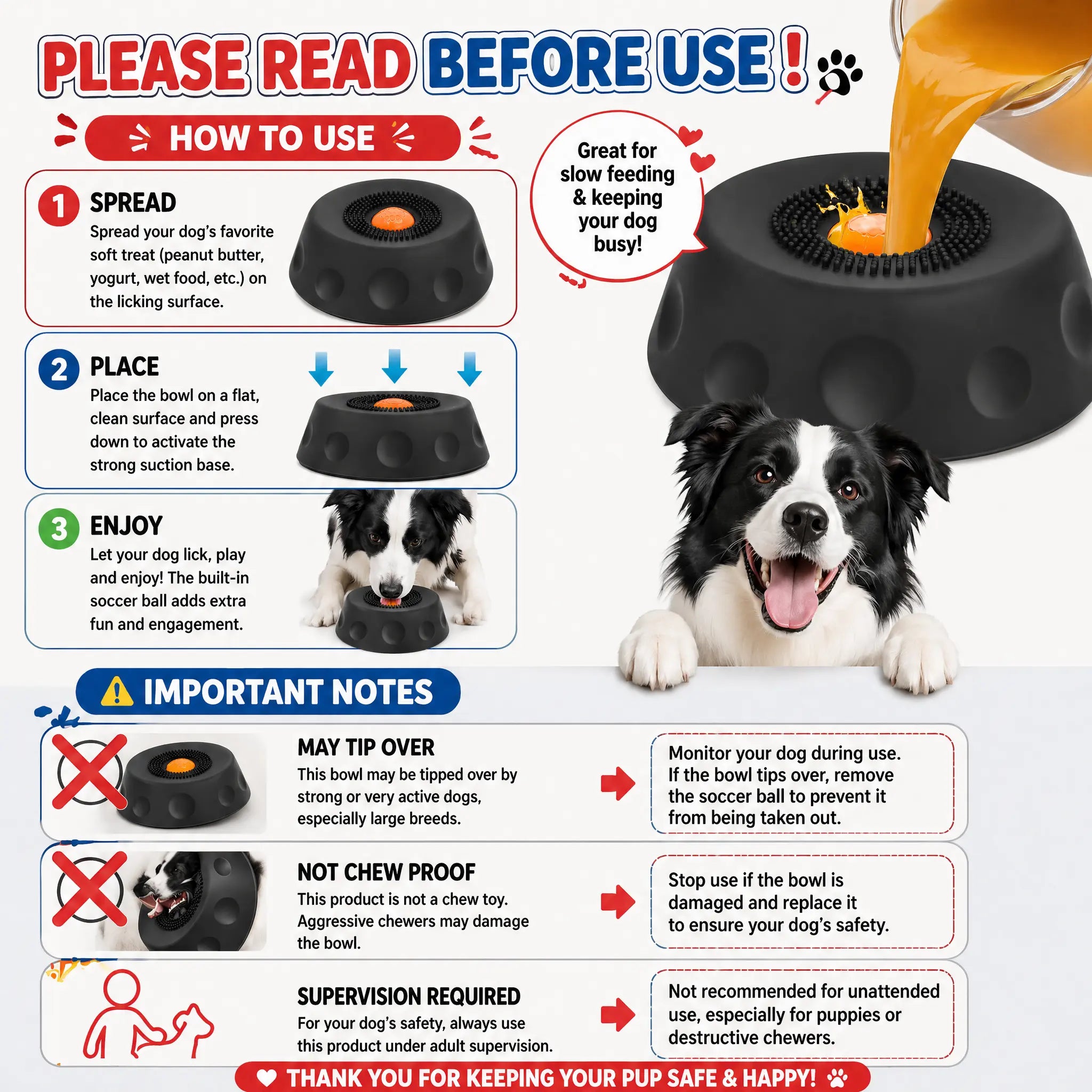How to use suction slow feeder dog bowl insert