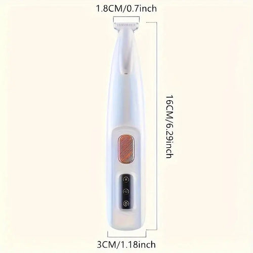 Pet paw hair trimmer size chart