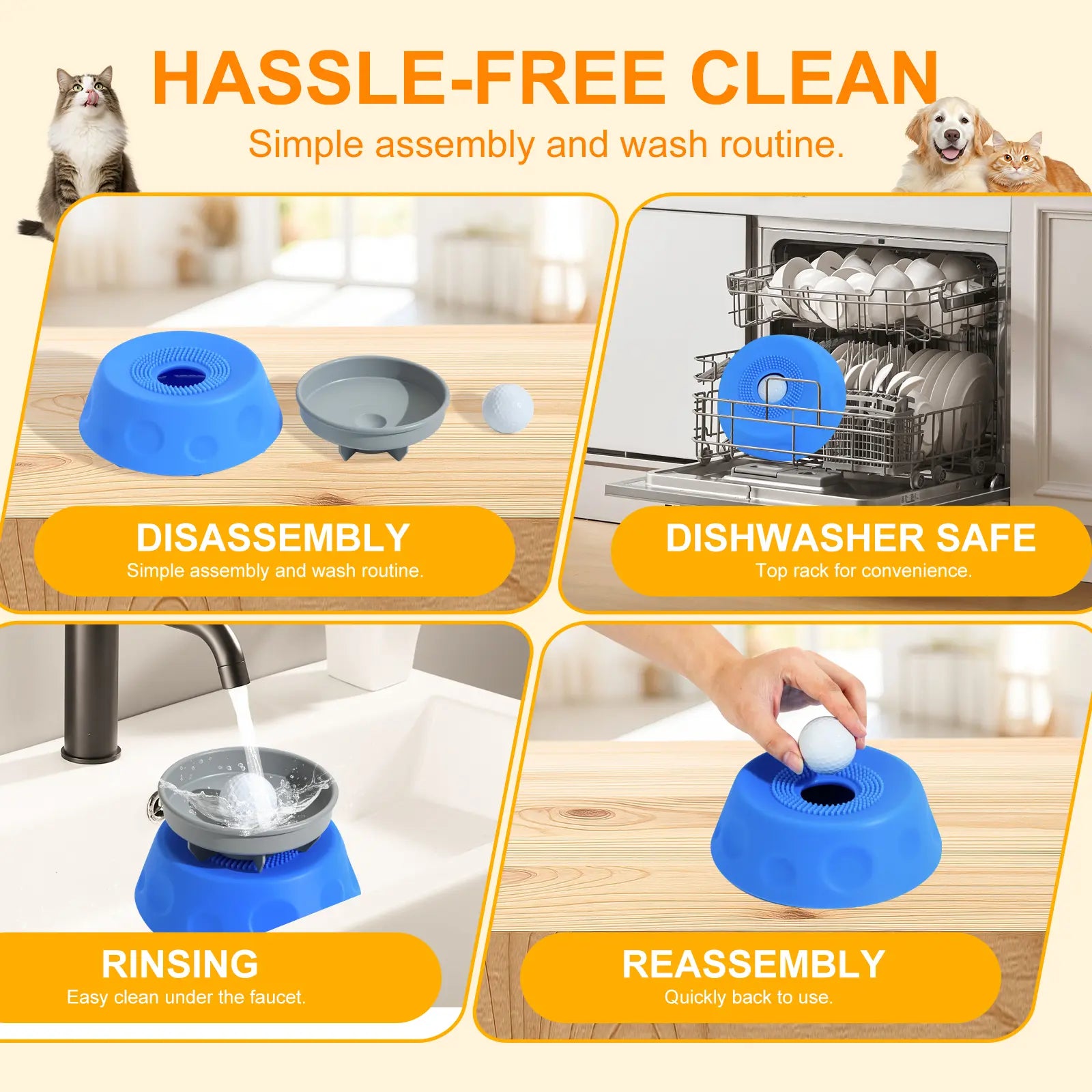 Suction slow feeder dog bowl cleaning and dishwasher safe details